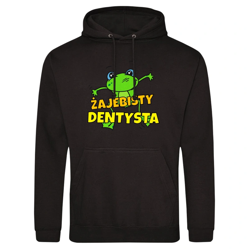 Żajebisty dentysta - Męska Bluza z kapturem Czarna