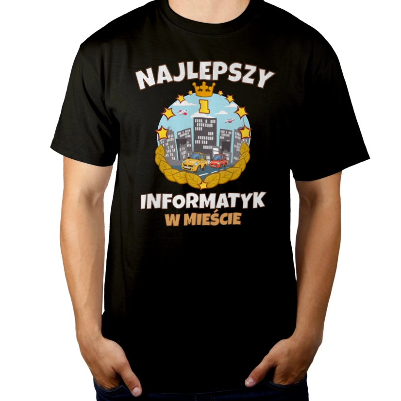 Najlepszy Informatyk W Mieście - Męska Koszulka Czarna