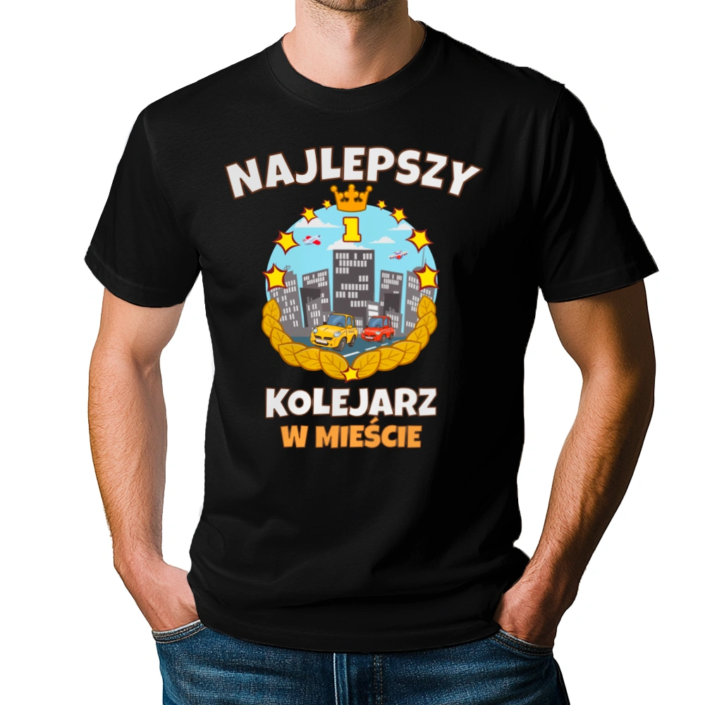 Najlepszy Kolejarz W Mieście - Męska Koszulka Czarna