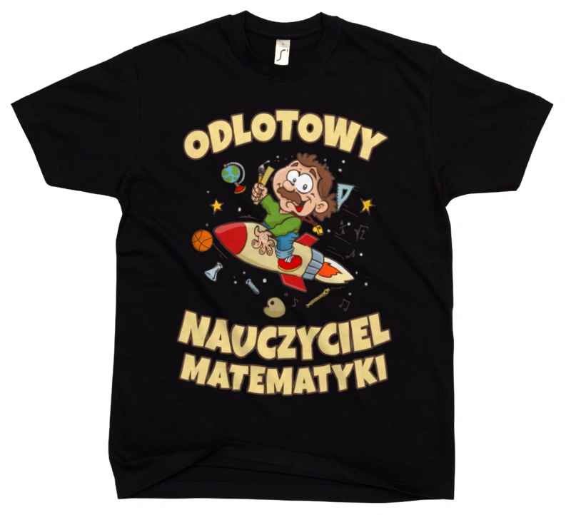 Odlotowy Nauczyciel Matematyki - Męska Koszulka Czarna