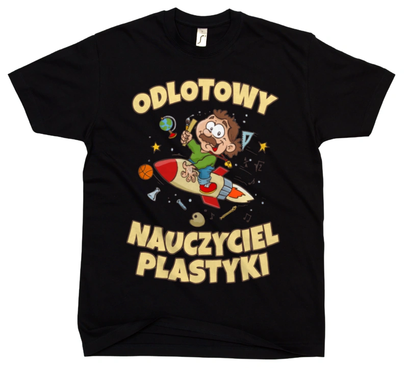 Odlotowy Nauczyciel Plastyki - Męska Koszulka Czarna