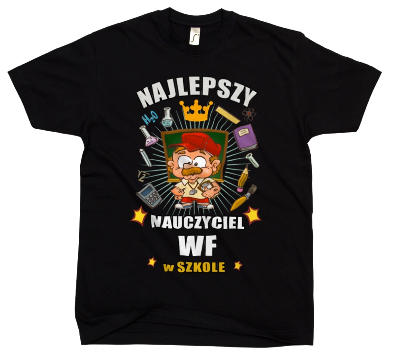 Nauczyciel Najlepszy WF w szkole - Męska Koszulka Czarna