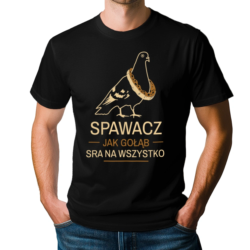 Spawacz Jak Gołąb - Męska Koszulka Czarna