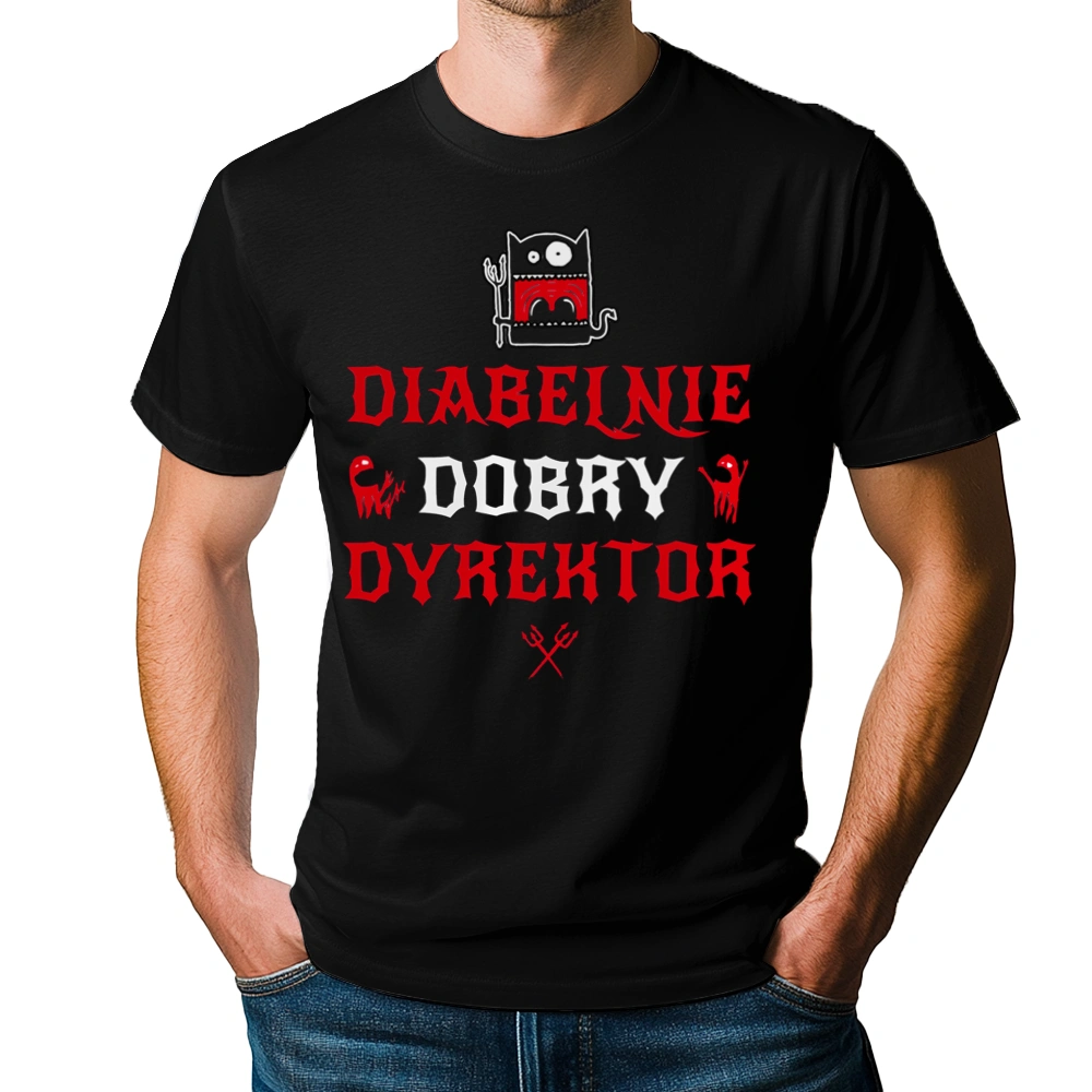 Diabelnie Dobry Dyrektor - Męska Koszulka Czarna