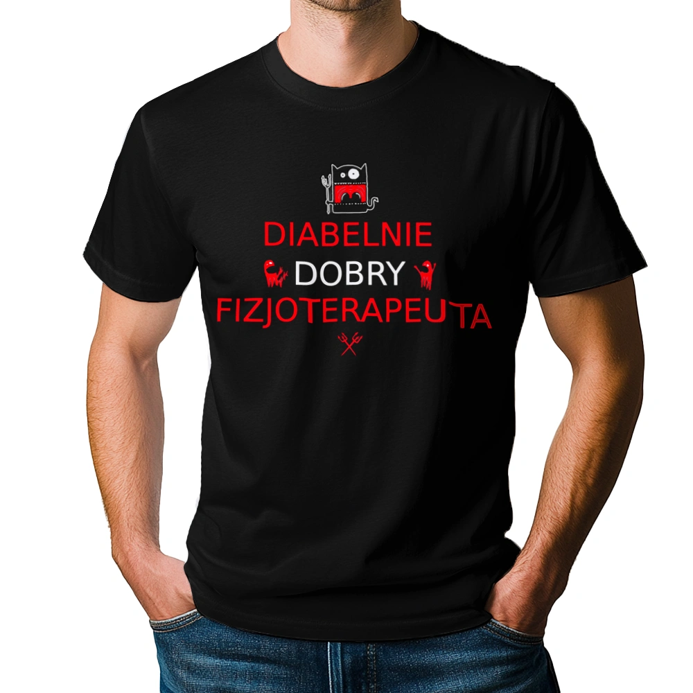 Diabelnie Dobry Fizjoterapeuta - Męska Koszulka Czarna