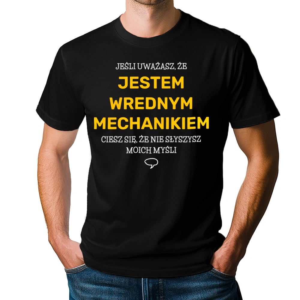 Wredny Mechanik - Męska Koszulka Czarna