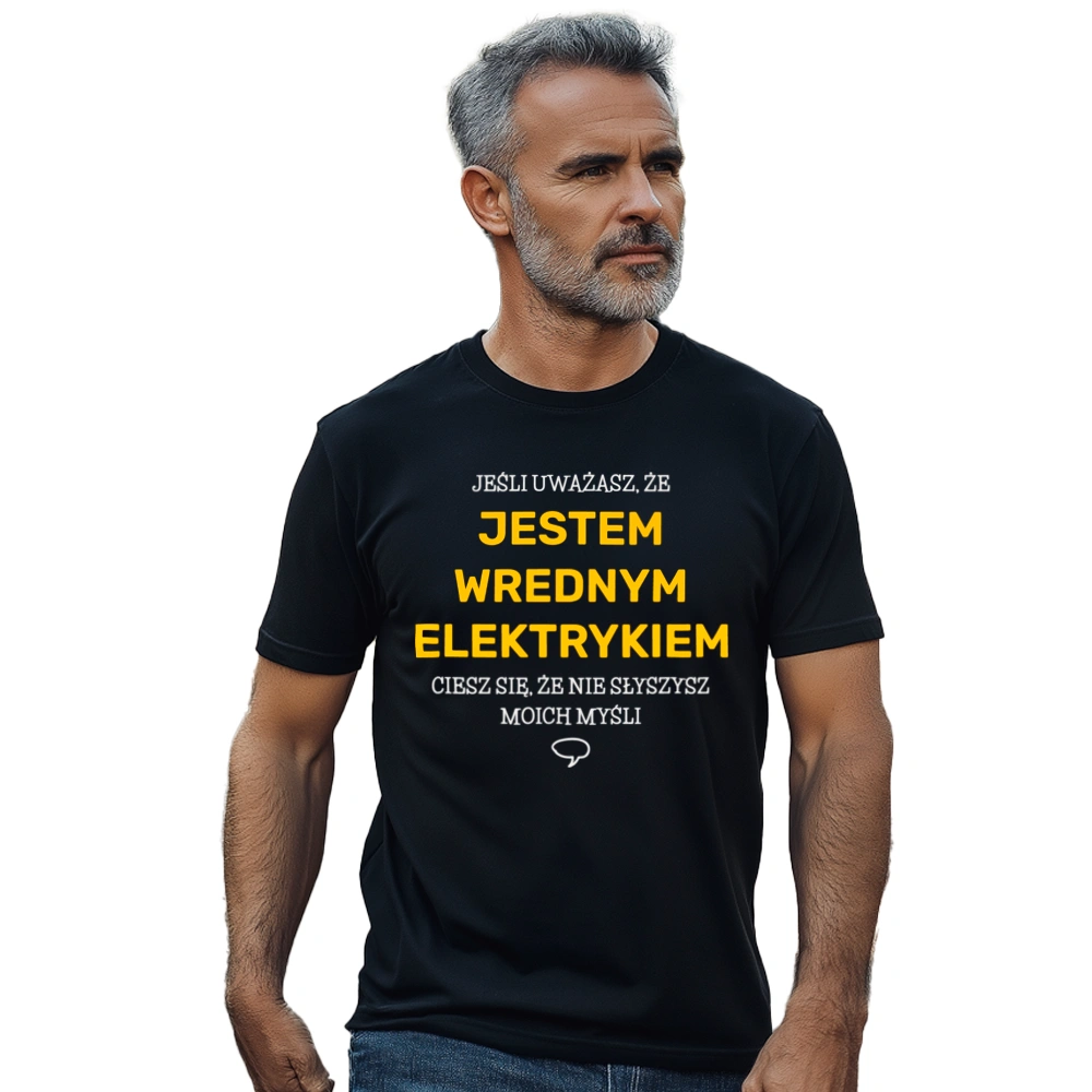 Wredny Elektryk - Męska Koszulka Czarna