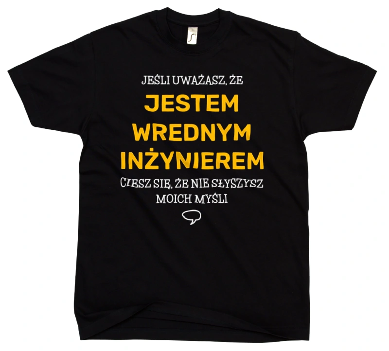 Wredny Inżynier - Męska Koszulka Czarna