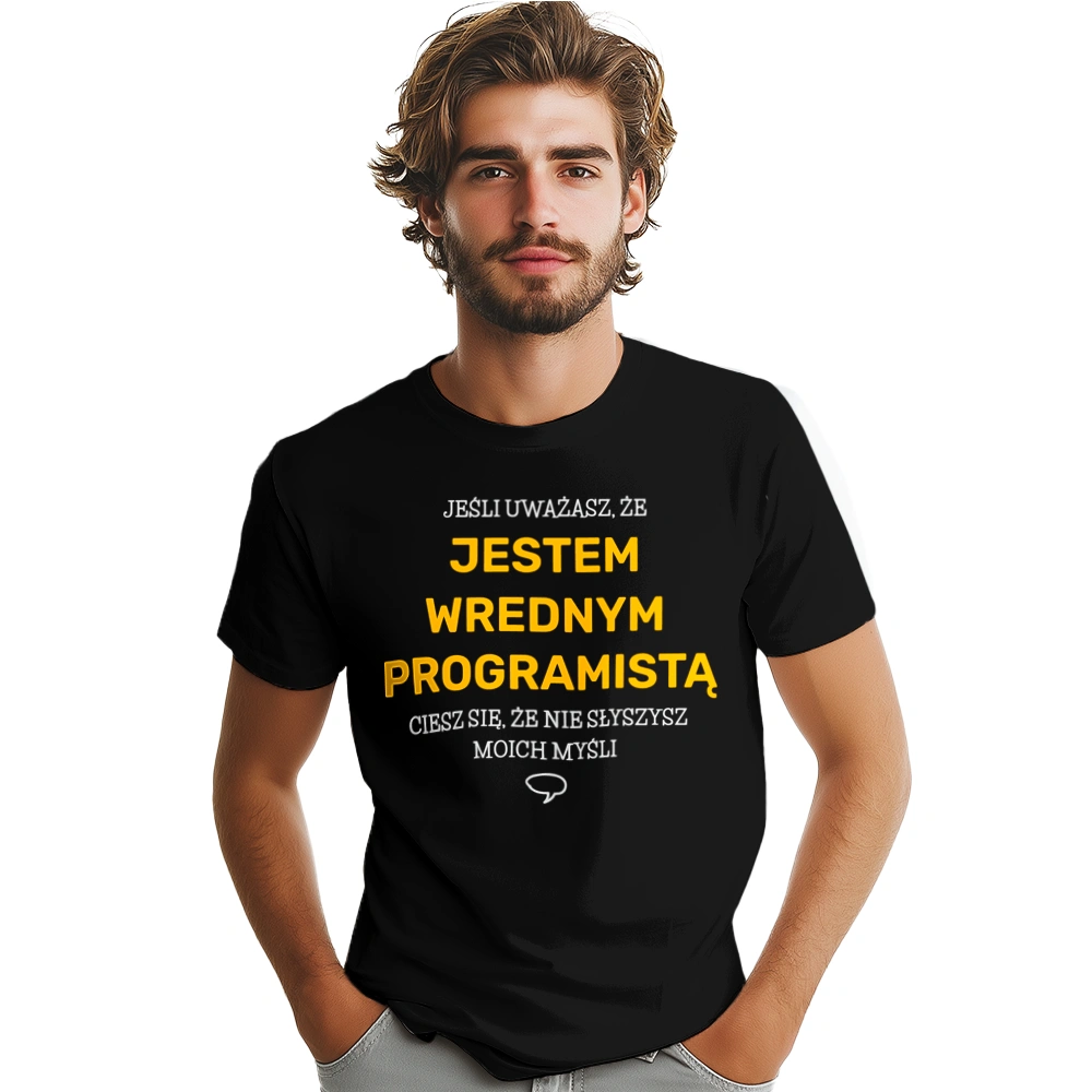 Wredny Programista - Męska Koszulka Czarna