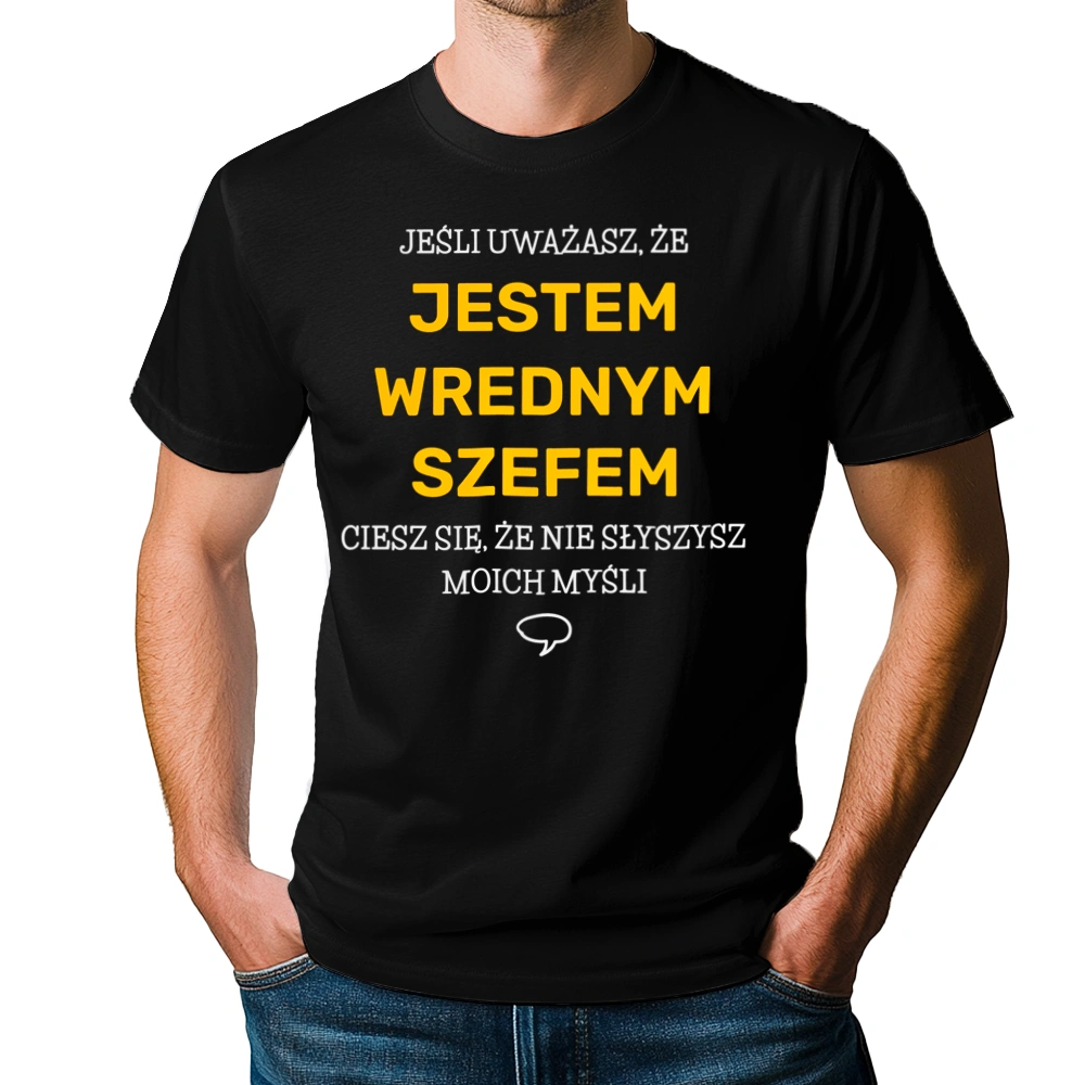 Wredny Szef - Męska Koszulka Czarna