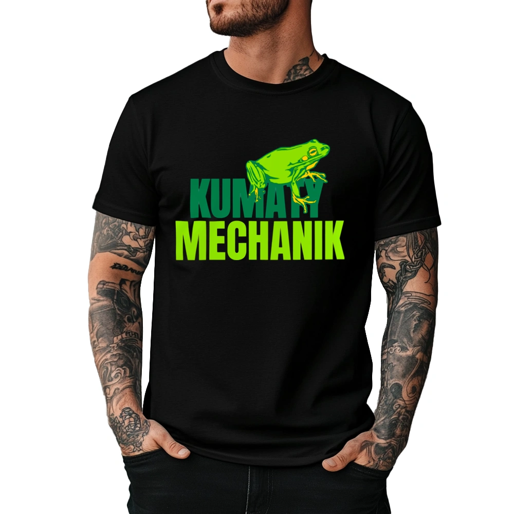 Kumaty Mechanik - Męska Koszulka Czarna