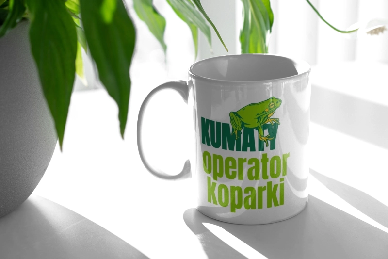 Kumaty Operator Koparki - Kubek Biały