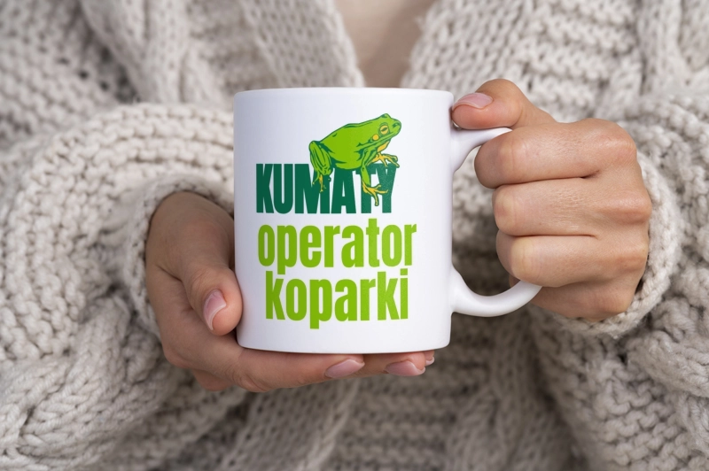 Kumaty Operator Koparki - Kubek Biały