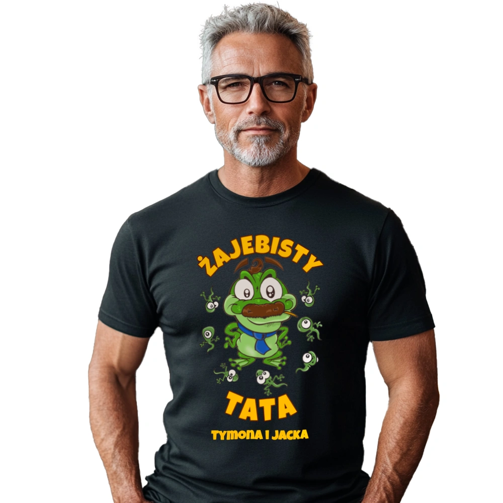 Żajebisty Super Tata Dzień Ojca - Koszulka Czarna