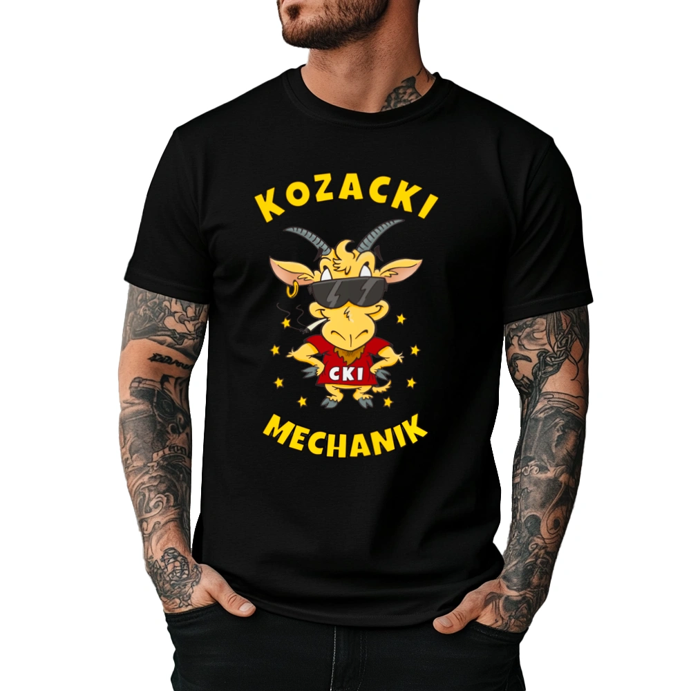 Kozacki Mechanik - Męska Koszulka Czarna