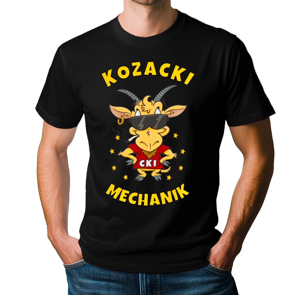 Kozacki Mechanik - Męska Koszulka Czarna