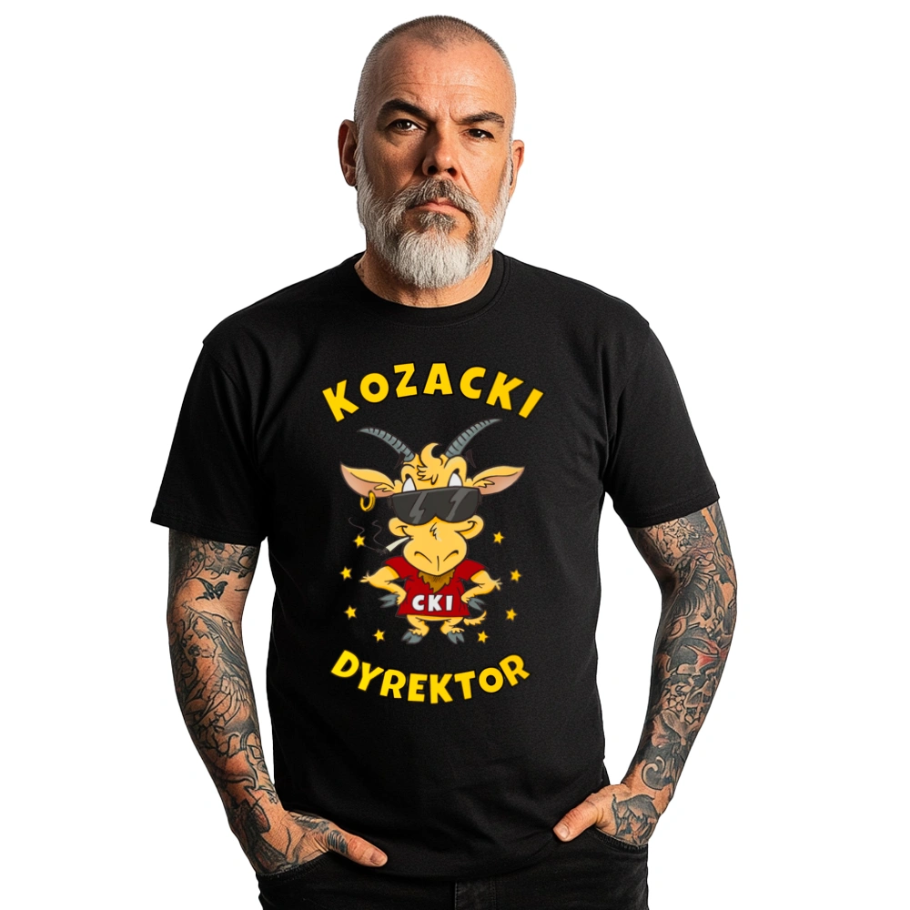 Kozacki Dyrektor - Męska Koszulka Czarna