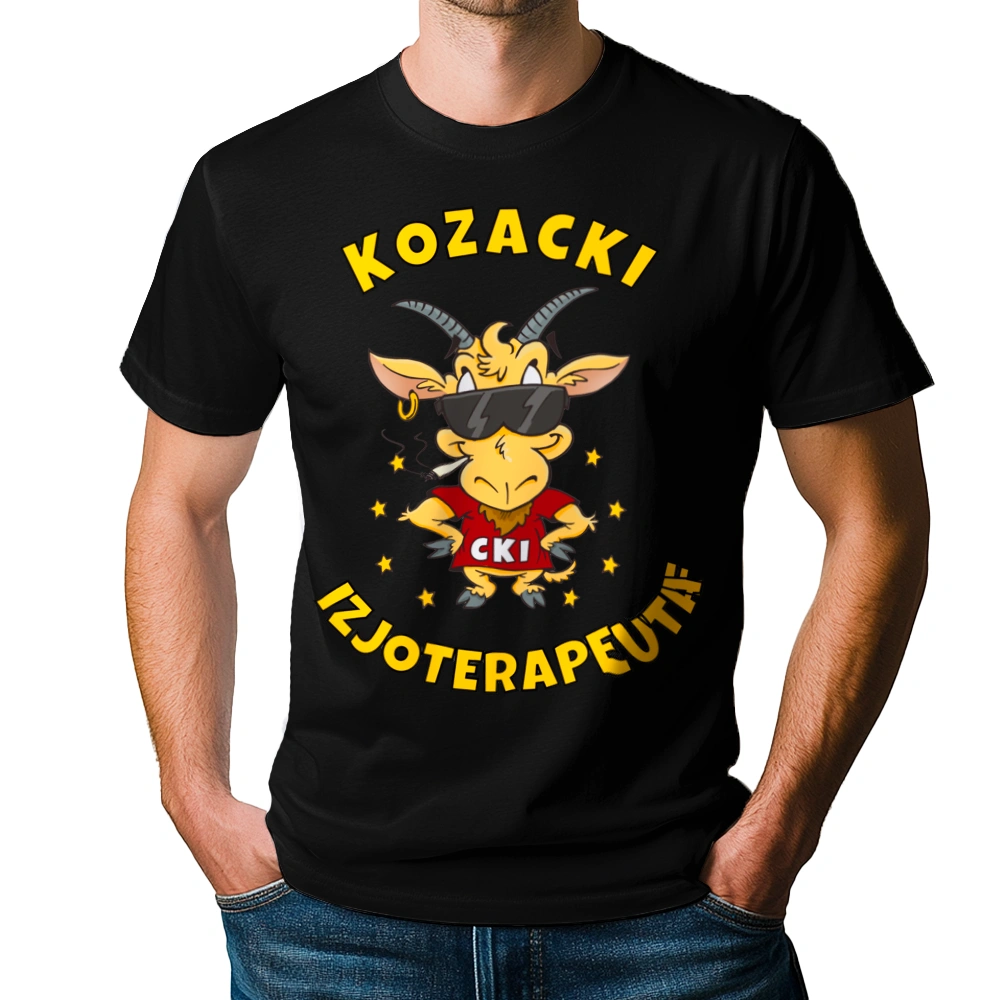 Kozacki Fizjoterapeuta - Męska Koszulka Czarna