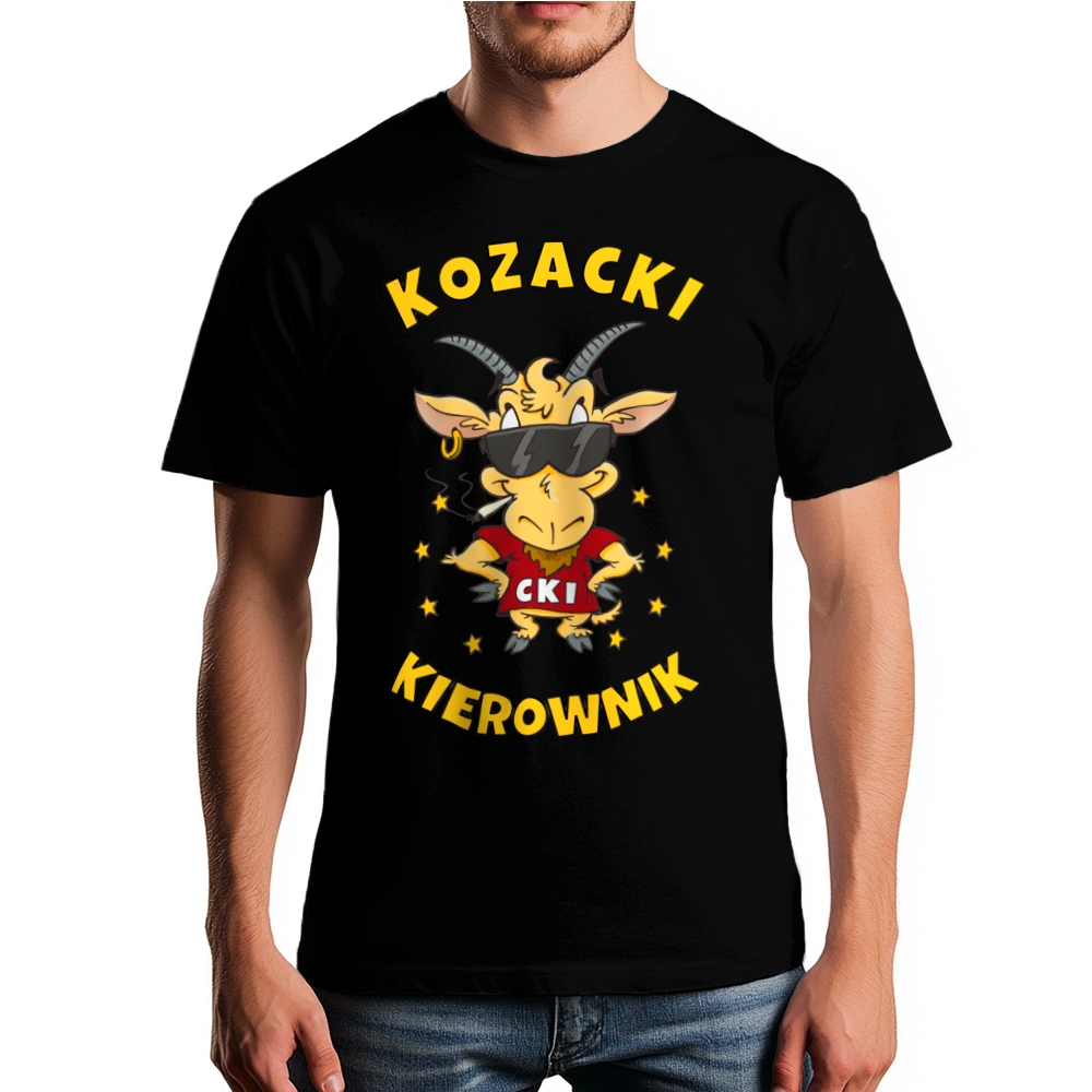 Kozacki Kierownik - Męska Koszulka Czarna