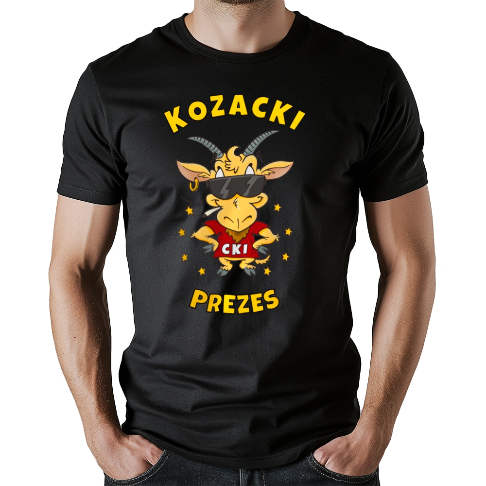 Kozacki Prezes - Męska Koszulka Czarna