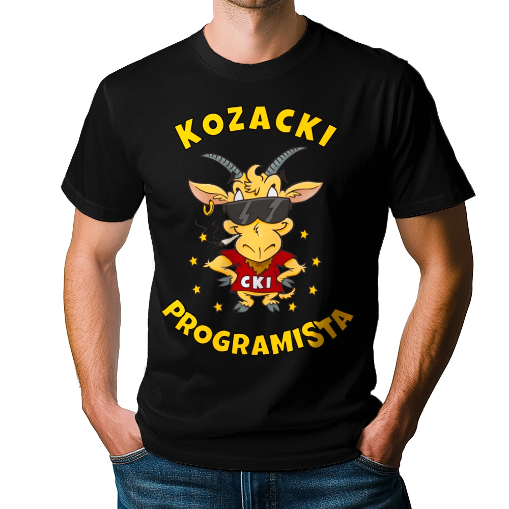 Kozacki Programista - Męska Koszulka Czarna