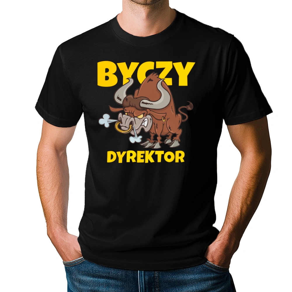 Byczy Dyrektor - Męska Koszulka Czarna