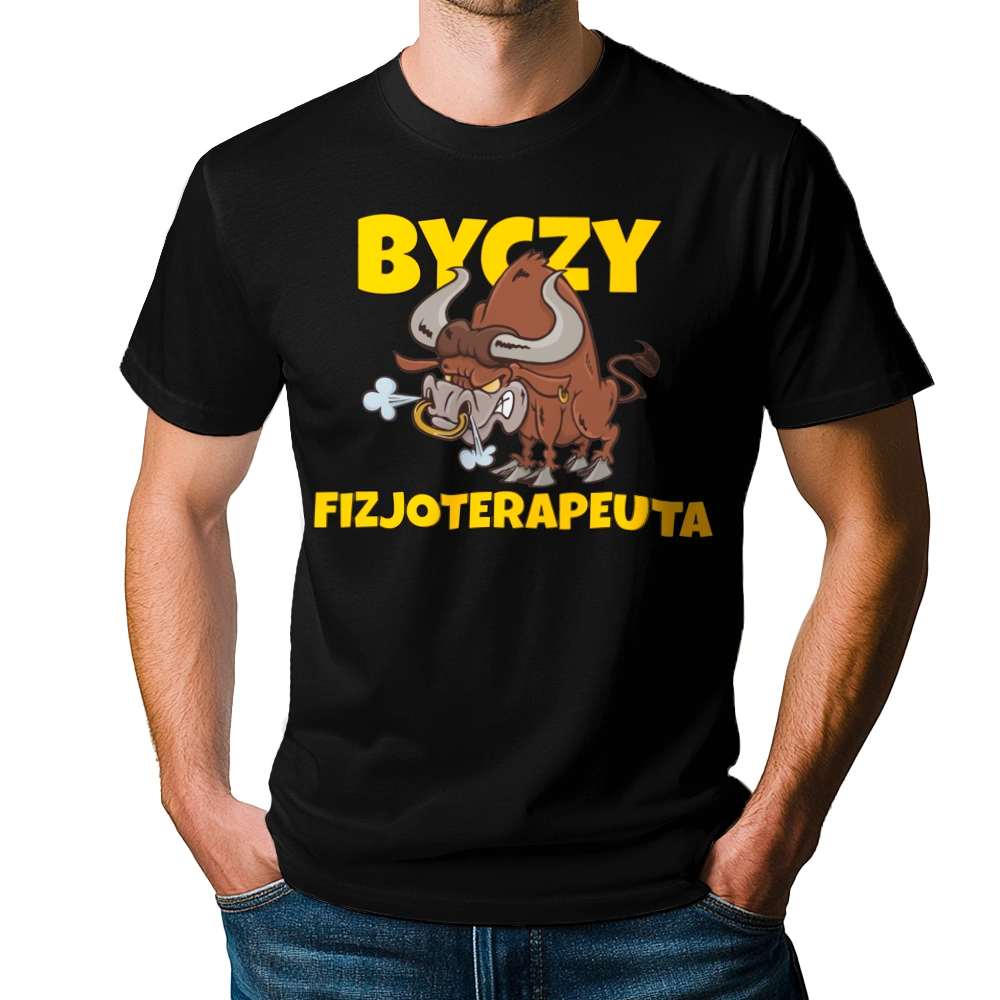 Byczy Fizjoterapeuta - Męska Koszulka Czarna