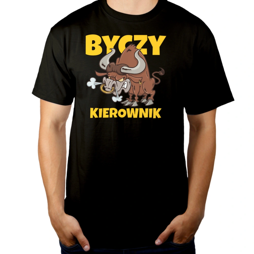 Byczy Kierownik - Męska Koszulka Czarna