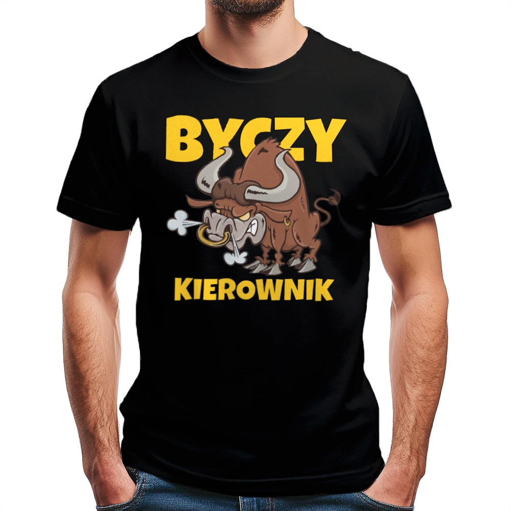 Byczy Kierownik - Męska Koszulka Czarna