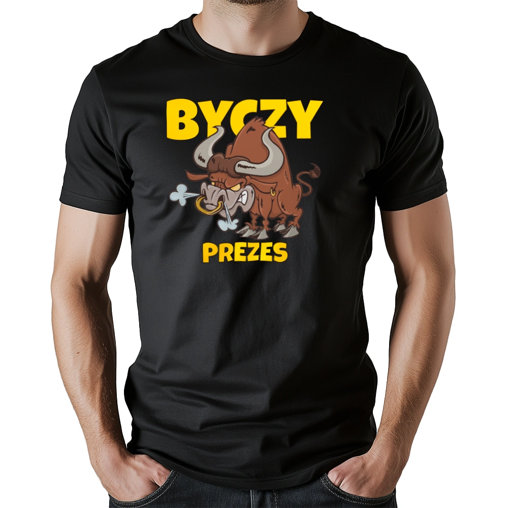 Byczy Prezes - Męska Koszulka Czarna