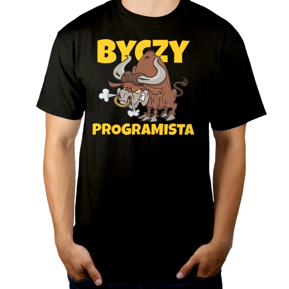 Byczy Programista - Męska Koszulka Czarna