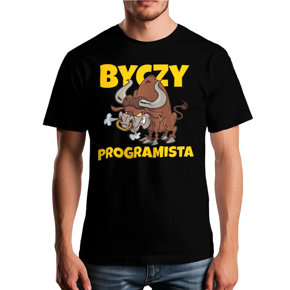 Byczy Programista - Męska Koszulka Czarna