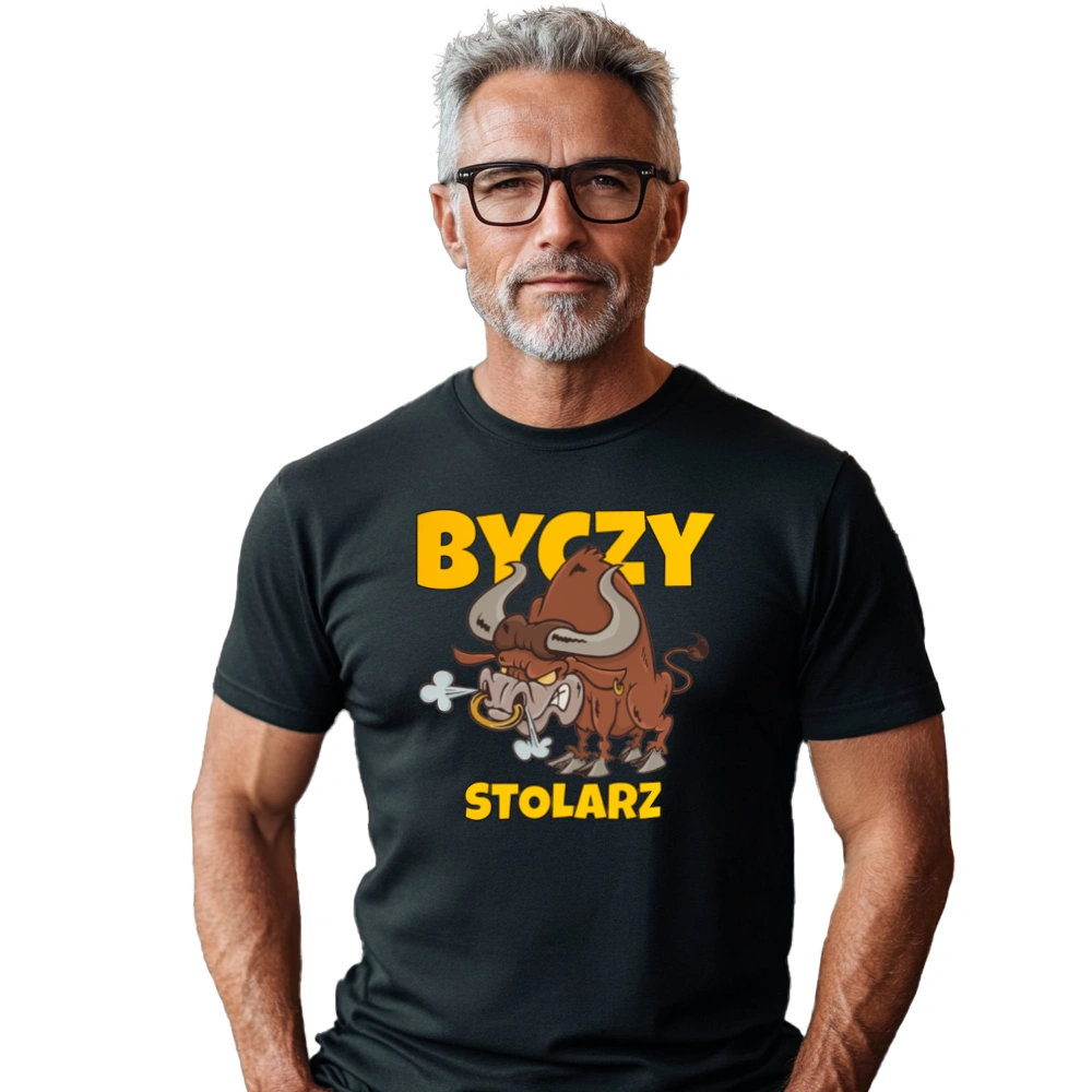 Byczy Stolarz - Męska Koszulka Czarna