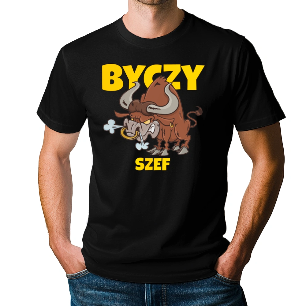 Byczy Szef - Męska Koszulka Czarna