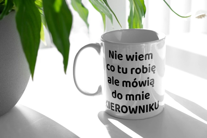 Nie Wiem Co Tu Robię Ale Mówią Do Mnie Kierowniku - Kubek Biały