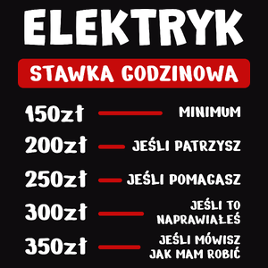 Stawka Godzinowa Elektryk - Męska Koszulka Czarna