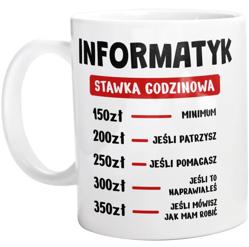 Stawka Godzinowa Informatyk - Kubek Biały