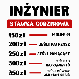 Stawka Godzinowa Inżynier - Poduszka Biała