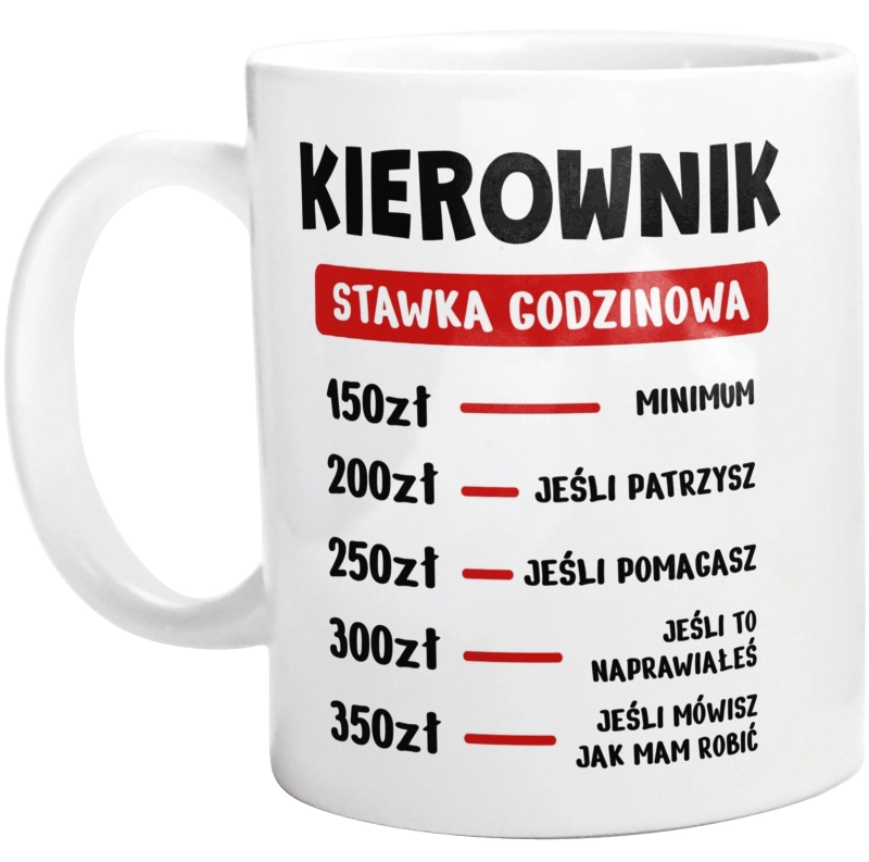 Stawka Godzinowa Kierownik - Kubek Biały