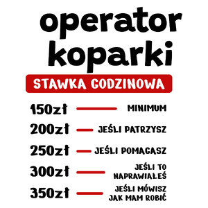 Stawka Godzinowa Operator Koparki - Kubek Biały