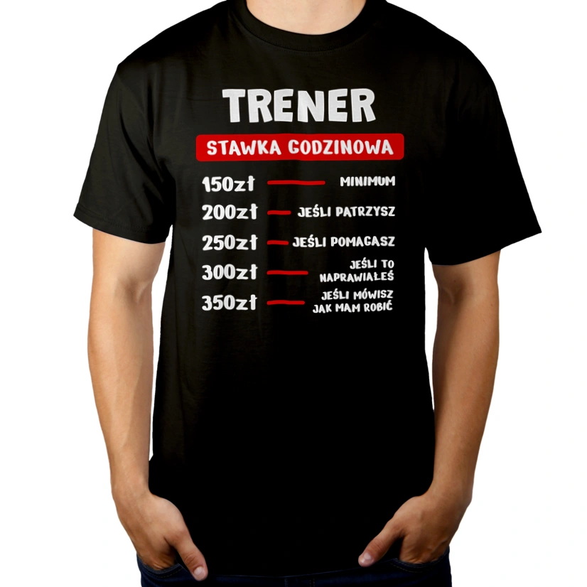 Stawka Godzinowa Trener - Męska Koszulka Czarna