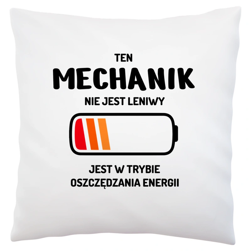 Nie Leniwy Mechanik - Poduszka Biała