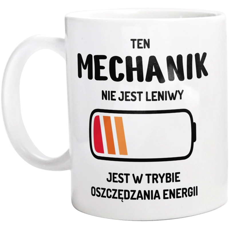 Nie Leniwy Mechanik - Kubek Biały