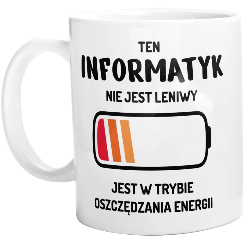 Nie Leniwy Informatyk - Kubek Biały