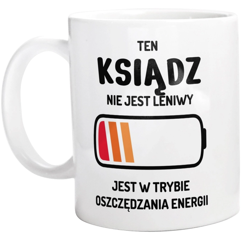 Nie Leniwy Ksiądz - Kubek Biały