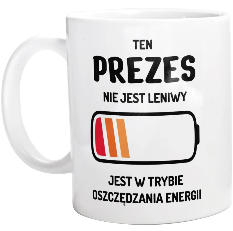 Nie Leniwy Prezes - Kubek Biały