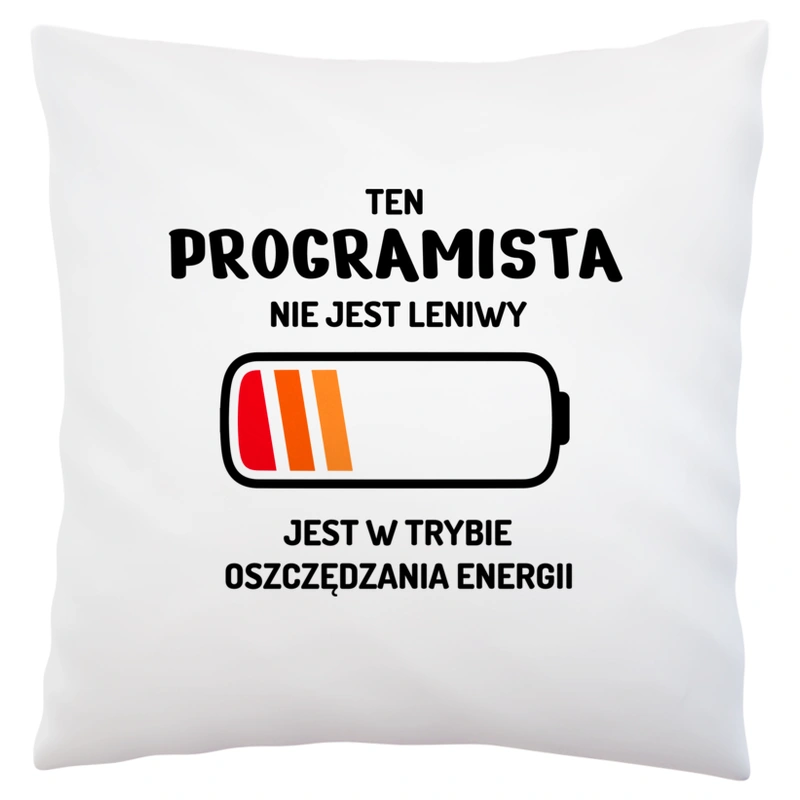 Nie Leniwy Programista - Poduszka Biała