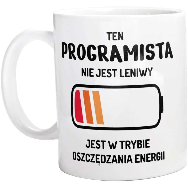 Nie Leniwy Programista - Kubek Biały