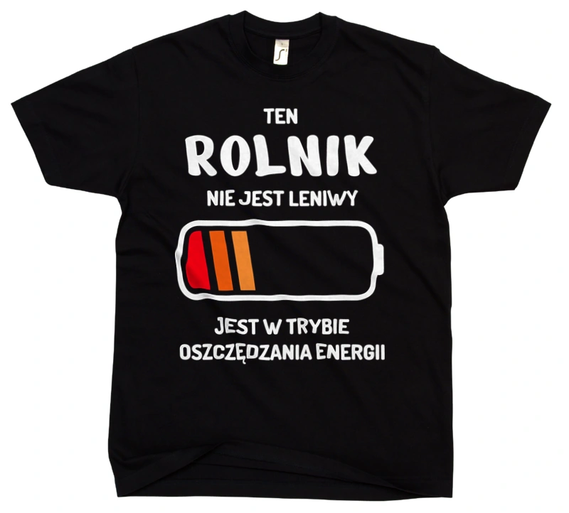 Nie Leniwy Rolnik - Męska Koszulka Czarna