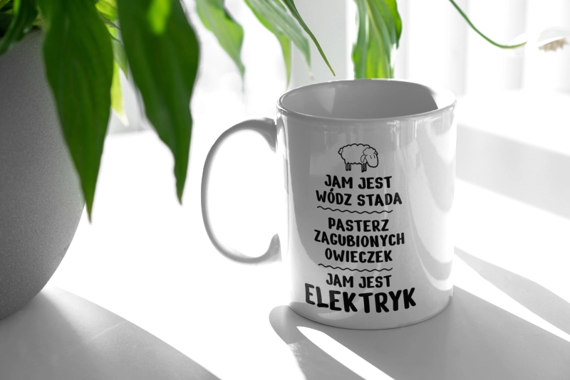 Jam Jest Elektryk Wódz Stada - Kubek Biały